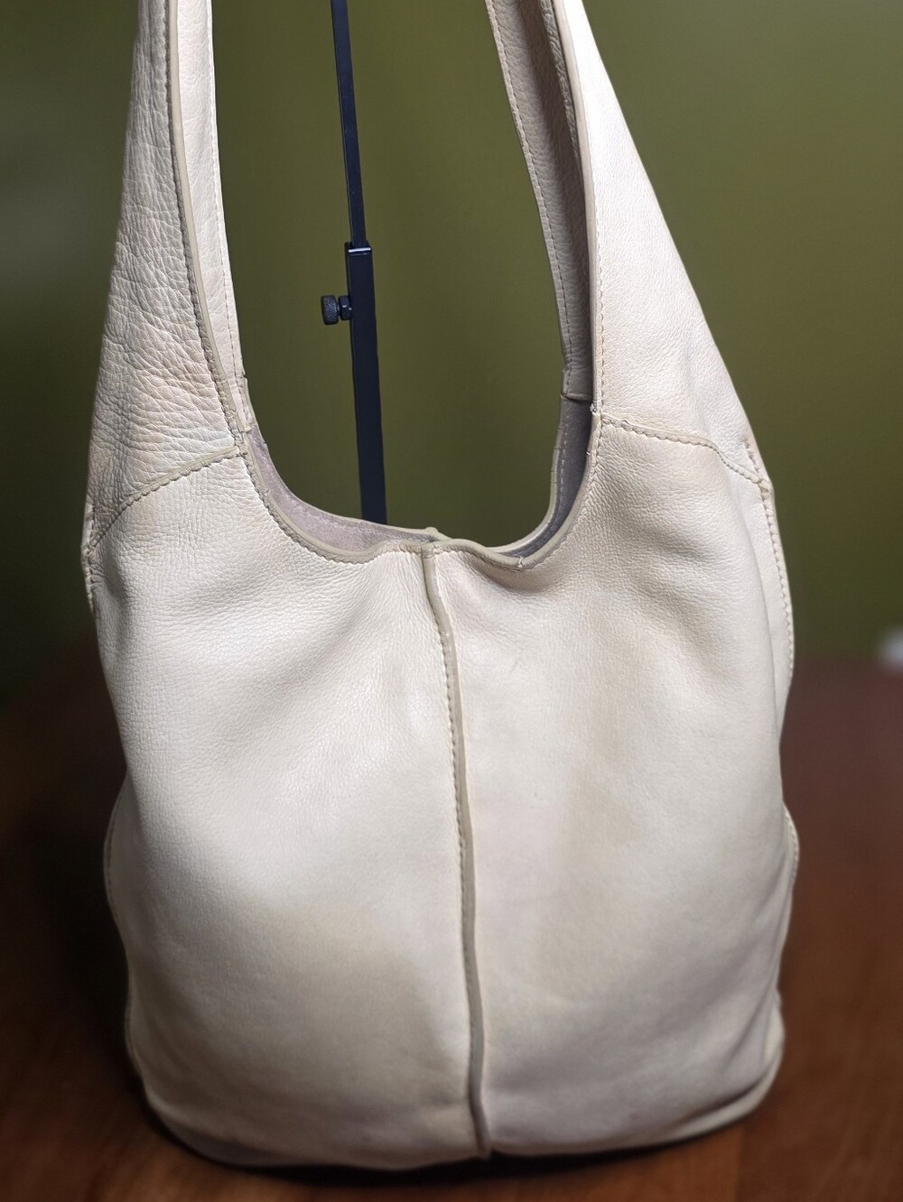 Lucky Brand Vintage Cream Leather Hobo Bag
